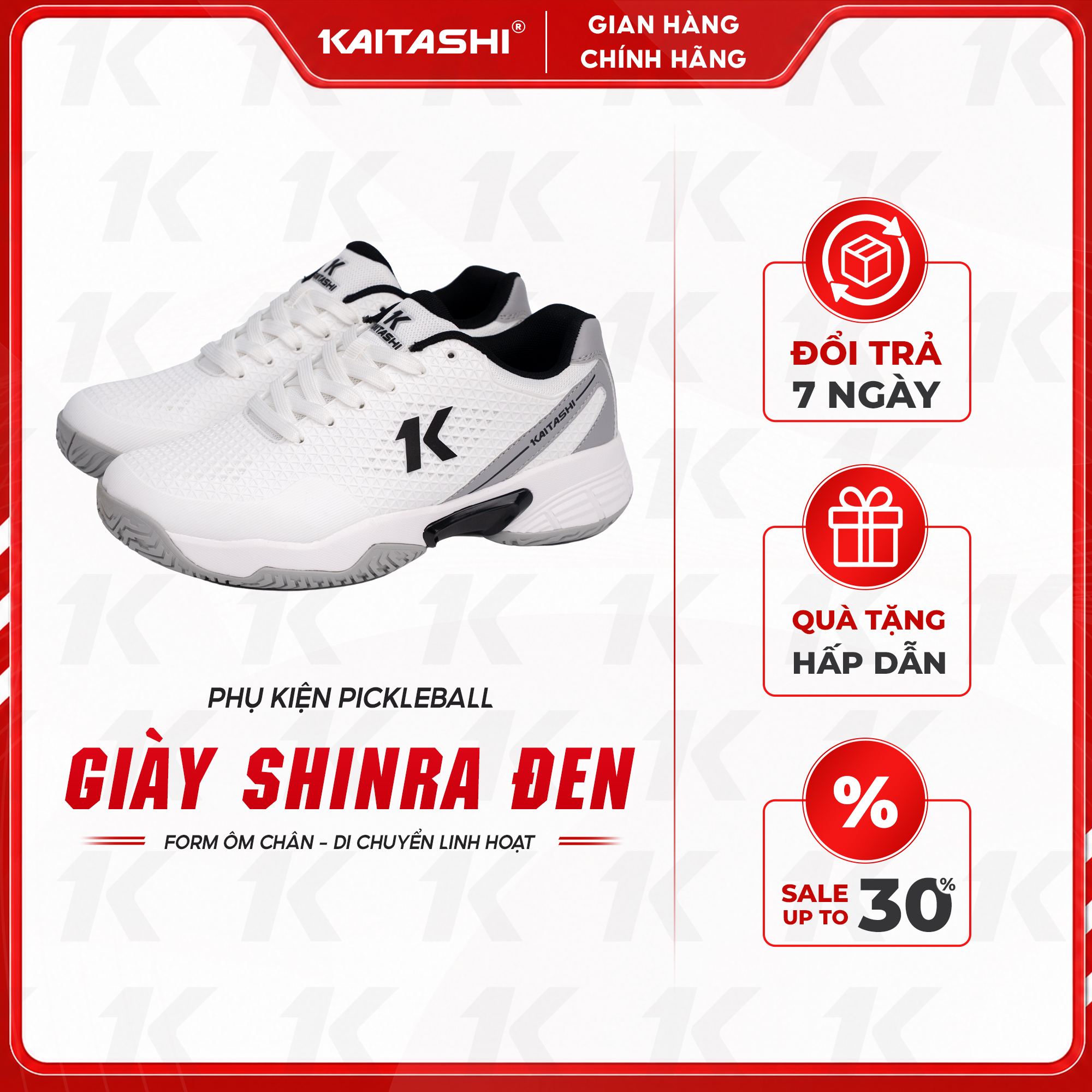 GIÀY PICKLEBALL KAITASHI SHINRA - WHITE